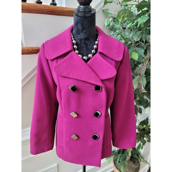 Style & Co. Women's Purple Polyester Double Breasted Buttons Front Fitted Coat M - Picture 12 of 12